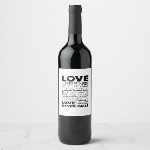 Love Is Patient And Kind Classic Appeal Wine Label