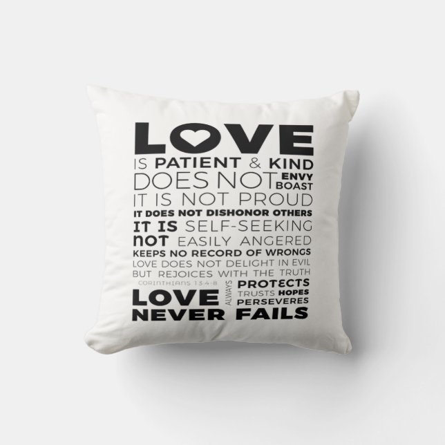 Love Is Patient And Kind Does Not Envy Boast Class Cushion (Front)