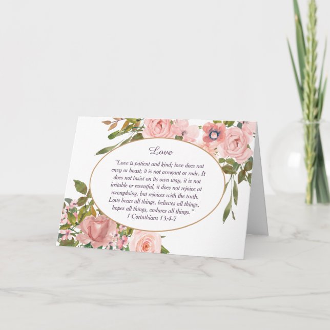 Love is Patient and Kind Floral All Occasion Card (Front)