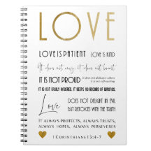 Love is patient BIble verse Typography Gold Chic