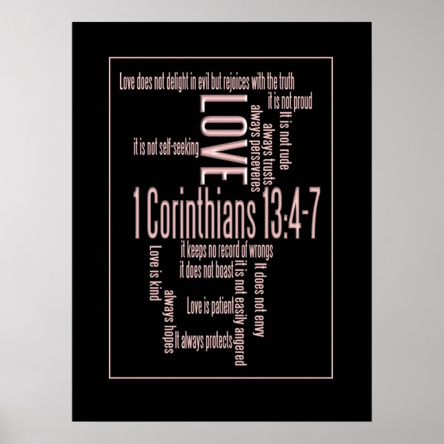 Love is Patient Black & Blush Poster (Front)