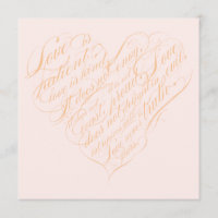Love is patient.. blush & gold calligraphy heart