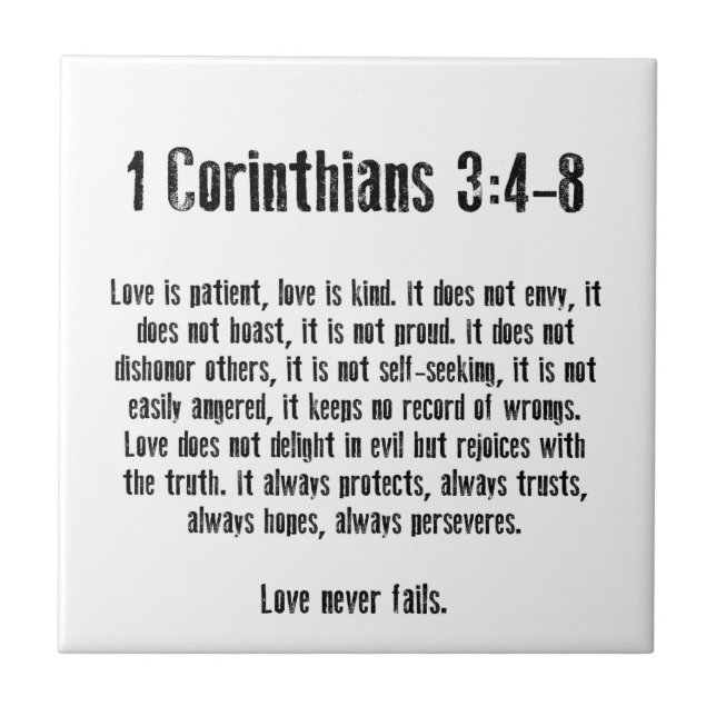 Love is Patient Ceramic Tile (Front)