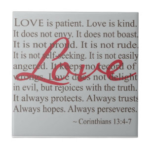 "Love is patient" Ceramic Tile