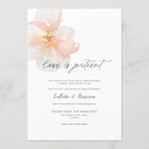 Love is Patient Change the Date Flower Invitation
