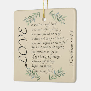 Love is patient Christmas tree ornament