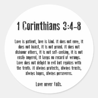 Love is Patient Classic Round Sticker