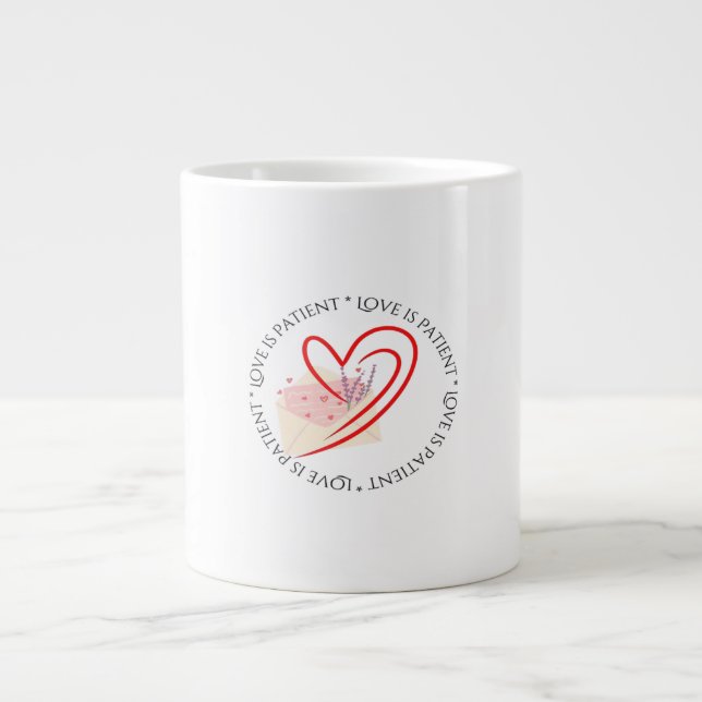 Love Is Patient Clean Aesthetic  Large Coffee Mug (Front)