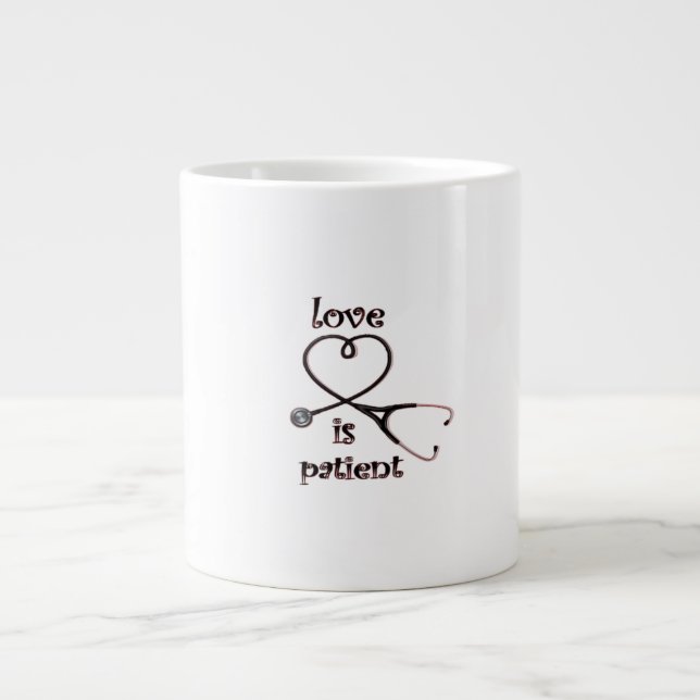 Love Is Patient Clean Layout  Large Coffee Mug (Front)