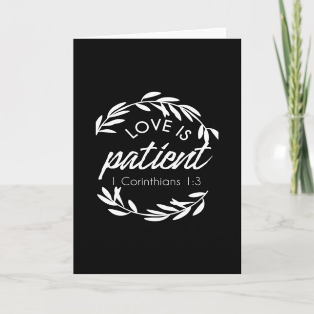 Love Is Patient Corinthians Scripture Minimal Desi Card (Front)