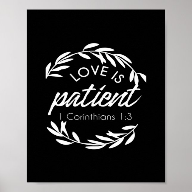 Love Is Patient Corinthians Scripture Minimal Desi Poster (Front)