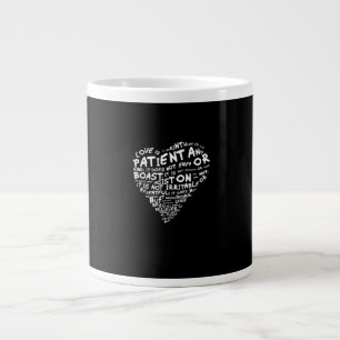 Love Is Patient Corinthians White Heart Clean Styl Large Coffee Mug