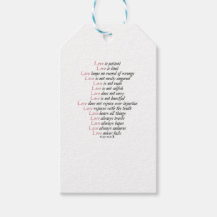 Love Is Patient Elegant Style Gift Tags