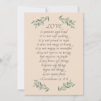 Love is patient flat card