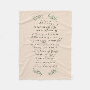 Love is patient fleece blanket