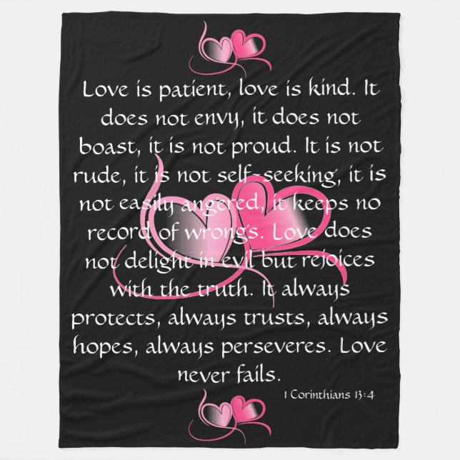 Love is Patient Fleece Blanket (Front)