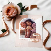 Love is Patient Geometric Blush Couple's Photo