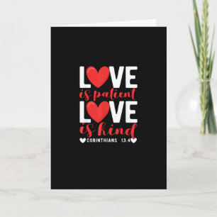 Love Is Patient Kind Funny Christian Heart Valenti Card