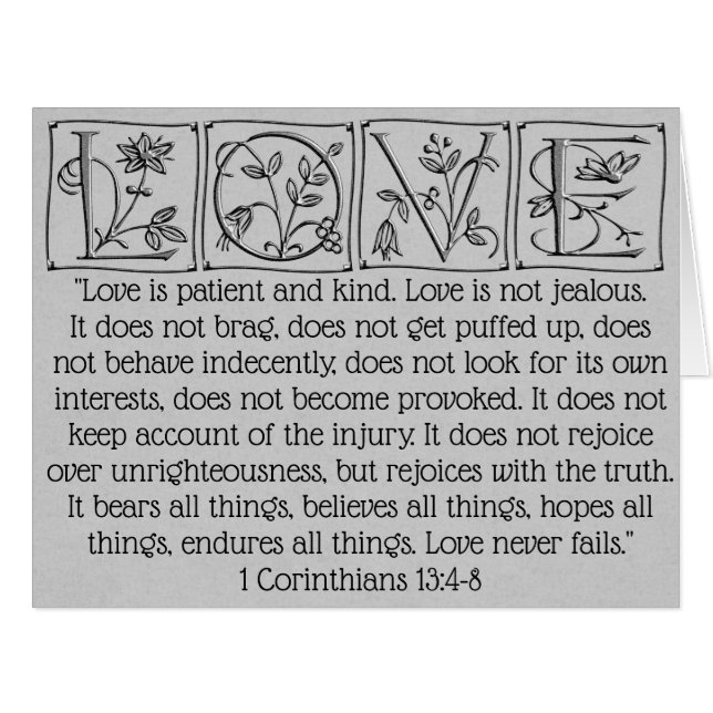 Love is Patient-Kind-Never Fails~Scripture~Wedding (Front Horizontal)