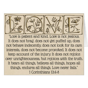 Love is Patient-Kind-Never Fails~Scripture~Wedding
