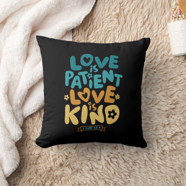 Love is Patient, Love is Kind 1 Corinthians 13:4 Cushion (Blanket)