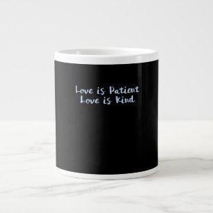 Love Is Patient Love Is Kind Blue Minimal Aestheti Large Coffee Mug