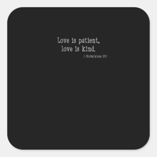 Love Is Patient Love Is Kind Christian Faith Desig Square Sticker