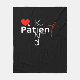 Love Is Patient Love Is Kind Classic Heartfelt Des Fleece Blanket