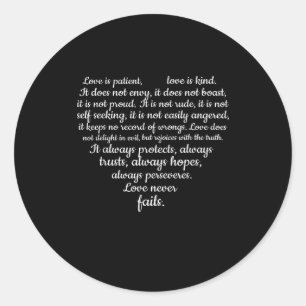 Love Is Patient Love Is Kind Corinthians Scripture Classic Round Sticker