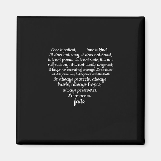 Love Is Patient Love Is Kind Corinthians Scripture Magnet (Front)