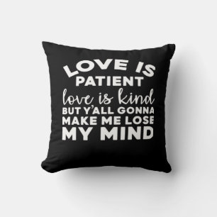 Love Is Patient Love Is Kind Funny Christian Weddi Cushion