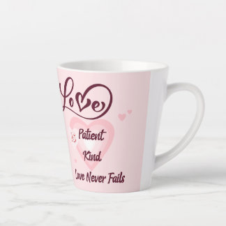 Love is patient love is kind, never fails Tea mug