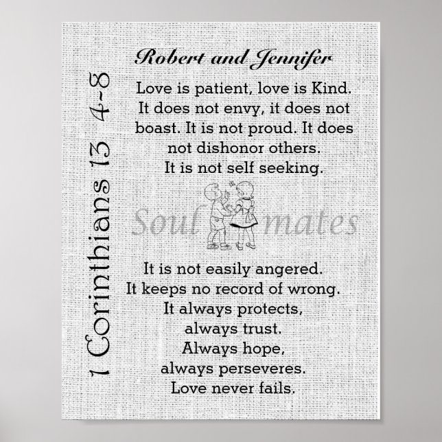 Love is patient, Love is kind Personalised Option Poster (Front)
