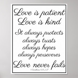 Love is patient, love is kind poster