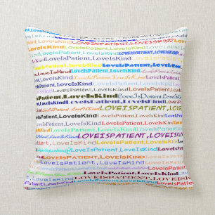 Love Is Patient, Love Is Kind Text Design II Throw Cushion