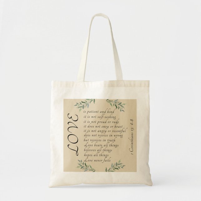Love is Patient Love is Kind tote bag (Front)