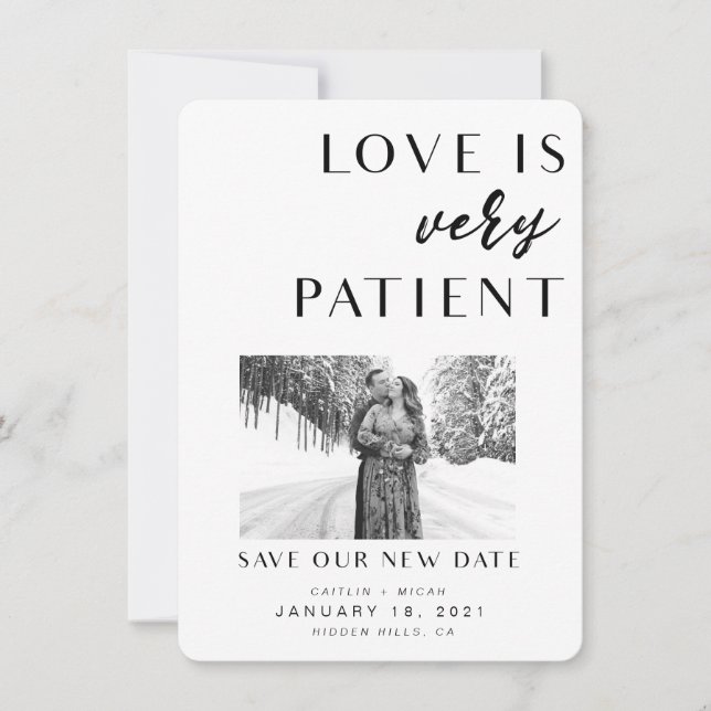 Love is Patient new date card (Front)