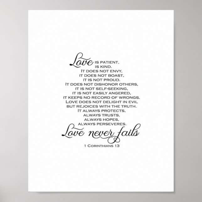 Love Is Patient Proposal Love Never Fails Heartfel Poster (Front)