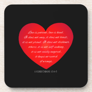 Love is Patient Quote Valentine Coaster