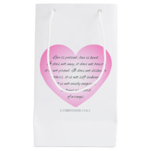 Love is Patient Quote Valentine   Gift Bag