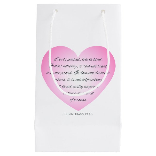 Love is Patient Quote Valentine | Gift Bag (Front)