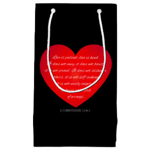 Love is Patient Quote Valentine Gift Bag