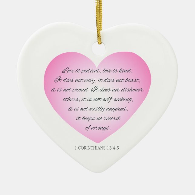 Love is Patient Quote Valentine | Ornament (Front)