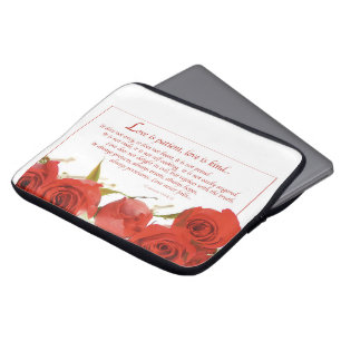 Love is Patient Red Rose Laptop Sleeve