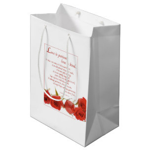 Love is Patient Red Rose Medium Gift Bag