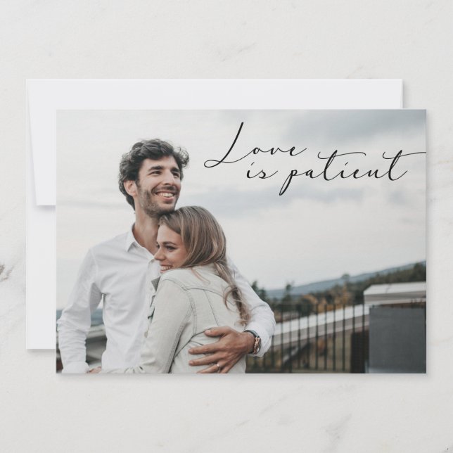 Love is Patient Save the NEW date Wedding Postcard (Front)