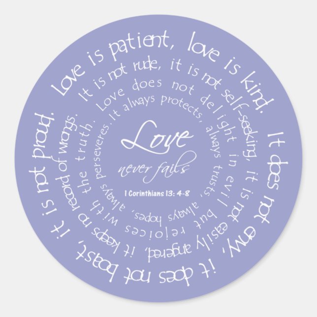 Love is Patient Scripture Lavender Wedding Seal (Front)