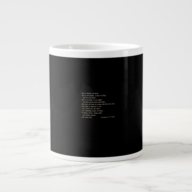 Love Is Patient Simple Inspirational Design  Large Coffee Mug (Front)