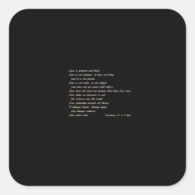 Love Is Patient Simple Inspirational Design  Square Sticker (Front)