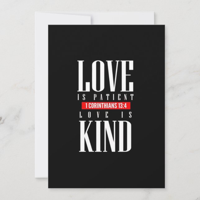 Love Is Patient Timeless Inspirational Style  Holiday Card (Front)